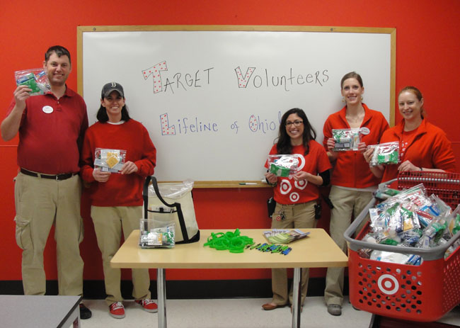 Target team members assemble necessity bags for our Donor Family ...