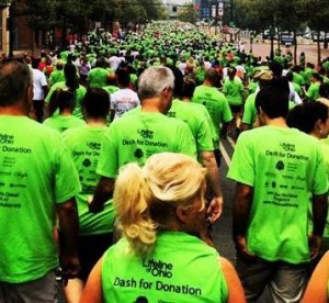 The sea of green will over downtown Columbus on the July 13th Dash for Donation! 