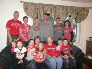 Andy gathers with Karen, Terri and the rest of his proud Buckeye family.